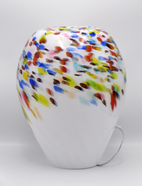 Loranto + Murrina, lamp wit+kleur, 1x deuk